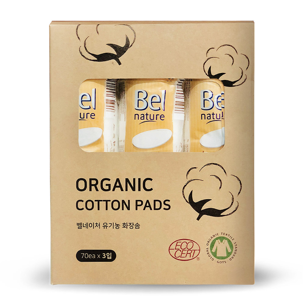 [기획]Bel Nature 유기농화장솜(원형/70ea) X3개 Bel Nature Organic Cotton Pad(Round/70ea*3)